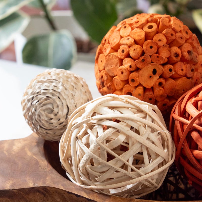 ANDALUCA Large Decorative Vase Filler Bag with Orbs, Balls (Burnt Orange) - Image 4